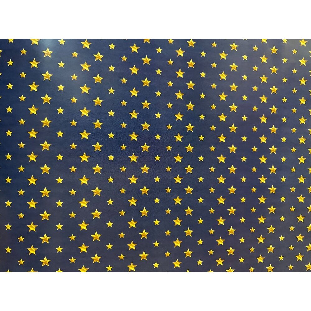 Hallmark Wrapping Paper Christmas Gold Stars Blue 100 sq ft Jumbo Roll Holiday